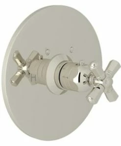 Discount 👏 ROHL® San Giovanni™ Thermostatic Bath Trim Plate Only with Single-Handle for R1085BO Rough Valves (Less Volume Control) in Polished Nickel 😍