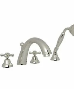 Best reviews of ❤️ ROHL® Eclissi™ 4-Hole Deck Mount Roman Tub Filler Trim with Double Cross Handle in Polished Nickel 🛒