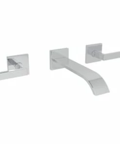 Outlet 💯 ROHL® Wave™ Two Handle Widespread Bathroom Sink Faucet in Polished Chrome Lever Handle 😍