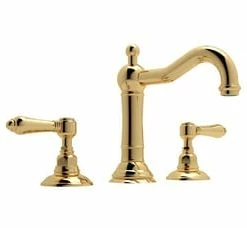 Flash Sale 👍 ROHL® Acqui Two Handle Widespread Bathroom Sink Faucet in Italian Brass 💯