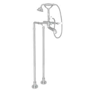 Cheap ⭐ ROHL® Italian Country Bath Three Lever Handle Floor Mount Filler in Polished Chrome 🤩 3 Cheap ⭐ ROHL® Italian Country Bath Three Lever Handle Floor Mount Filler in Polished Chrome 🤩