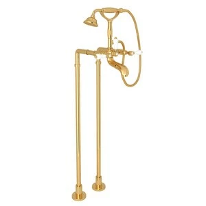 Budget 💯 ROHL® Italian Country Bath Three Lever Handle Floor Mount Filler in Inca Brass ✔️ 3 Budget 💯 ROHL® Italian Country Bath Three Lever Handle Floor Mount Filler in Inca Brass ✔️