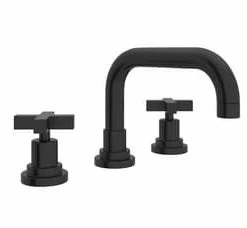Buy 💯 ROHL® Lombardia Two Handle Widespread Bathroom Sink Faucet in Matte Black 🌟