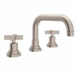 Wholesale ✨ ROHL® Lombardia® Two Handle Widespread Bathroom Sink Faucet in Satin Nickel Cross Handle 👍