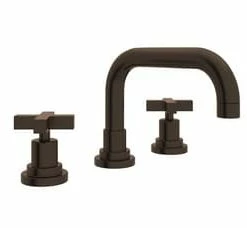 Flash Sale 🤩 ROHL® Lombardia® Two Handle Widespread Bathroom Sink Faucet in Tuscan Brass Cross Handle 😉