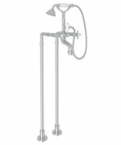 Top 10 🔔 ROHL® Palladian® Floor Mount Tub Filler with Metal Triple Cross Handle and Hand Shower in Polished Chrome 🧨