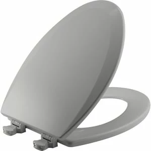 Brand new โจ Bemis Elongated Closed Front Toilet Seat with Cover in Silver ๐ 3 Brand new โจ Bemis Elongated Closed Front Toilet Seat with Cover in Silver ๐