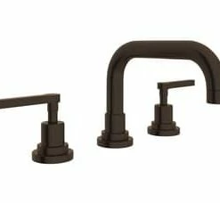 Promo 🔥 ROHL® Lombardia® Two Handle Widespread Bathroom Sink Faucet in Tuscan Brass Lever Handle 🛒