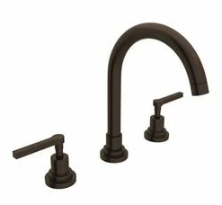 Hot Sale 🧨 ROHL® Lombardia® Two Handle Widespread Bathroom Sink Faucet in Tuscan Brass Lever Handle ❤️
