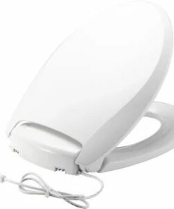 Best deal 😍 Bemis Radiance® Elongated Closed Front Toilet Seat with Cover in White 🔥 -ROHL Sales Query 300