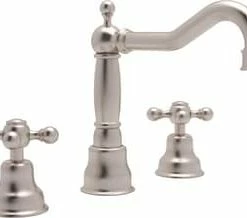 Cheap ⭐ ROHL® Cisal Two Handle Bathroom Sink Faucet in Satin Nickel 👍