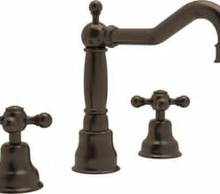 Budget ⭐ ROHL® Country Bath Two Handle Bathroom Sink Faucet in Tuscan Brass 🥰