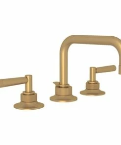 Deals 🌟 ROHL® Graceline® Two Handle Widespread Bathroom Sink Faucet in French Brass 🎁
