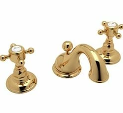 Promo 😀 ROHL® Viaggio® Two Handle Widespread Bathroom Sink Faucet in Inca Brass 🥰