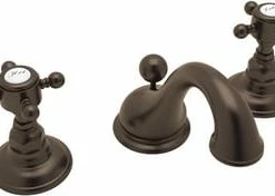 Promo ⌛ ROHL® Viaggio Two Handle Widespread Bathroom Sink Faucet in Tuscan Brass 🎉