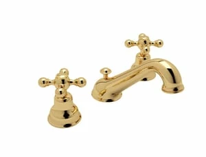 Discount 🎁 ROHL® Italian Country Bath Two Handle Widespread Bathroom Sink Faucet in Inca Brass Cross Handle 💯 3 Discount 🎁 ROHL® Italian Country Bath Two Handle Widespread Bathroom Sink Faucet in Inca Brass Cross Handle 💯