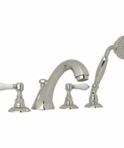 Buy ⌛ ROHL® Lombardia® Two Handle Roman Tub Faucet in Polished Nickel 🌟