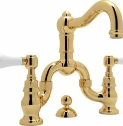 Outlet 😀 ROHL® Aqui Two Handle Bathroom Sink Faucet in Inca Brass 😍