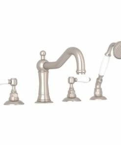 Cheapest 🔔 ROHL® Edwardian™ Two Handle Roman Tub Faucet in Satin Nickel 🎁