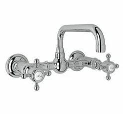 Best Pirce 🎁 ROHL® Acqui® Two Handle Bridge Bathroom Sink Faucet in Polished Chrome 🧨