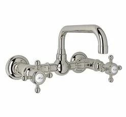 Cheap 😉 ROHL® Country Bath Two Handle Bridge Bathroom Sink Faucet in Polished Nickel 💯