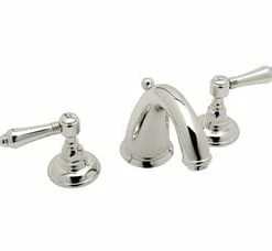 Outlet 🎉 ROHL® Viaggio® Two Handle Widespread Bathroom Sink Faucet in Polished Nickel ✨