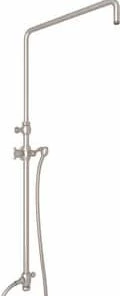 Discount ⌛ ROHL® Italian Country Bath Riser with Diverter in Satin Nickel for Exposed Therm Valves ⭐