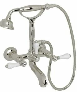 Outlet 🔥 ROHL® Wave™ Two Handle Wall Mount Filler in Polished Nickel 🤩