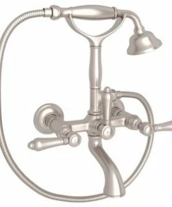 Brand new 😉 ROHL® Perrin & Rowe® Bath Two Handle Wall Mount Filler in Satin Nickel ✨