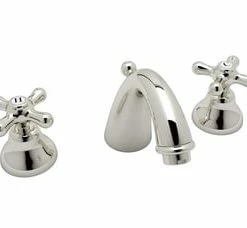 New 🔔 ROHL® Verona™ Two Handle Widespread Bathroom Sink Faucet in Polished Nickel 👍