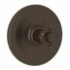 Flash Sale 💯 ROHL® Viaggio® Thermostatic Non-Volume Control Valve Trim Only with Single Cross Handle in Tuscan Brass 🔥 -ROHL Sales Query 483