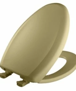Hot Sale ๐ Bemis Elongated Closed Front Toilet Seat with Cover in Harvest Gold ๐