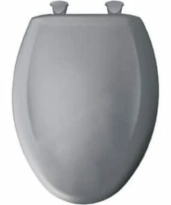 Cheapest 💯 Bemis Elongated Closed Front Toilet Seat with Cover in Grey 🥰 -ROHL Sales Query 493