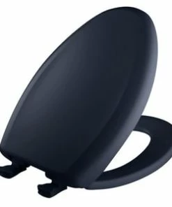 Outlet โค๏ธ Bemis Elongated Closed Front Toilet Seat with Cover in Navy ๐