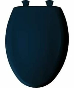 Outlet ❤️ Bemis Elongated Closed Front Toilet Seat with Cover in Navy 😍 -ROHL Sales Query 529