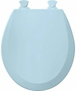Discount 😀 Bemis Round Closed Front Toilet Seat with Cover in Dresden Blue 💯 -ROHL Sales Query 57