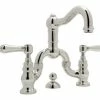 Best Pirce 👍 ROHL® Country Bath Two Handle Bridge Bathroom Sink Faucet in Polished Nickel ❤️