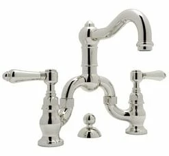 Best Pirce 👍 ROHL® Country Bath Two Handle Bridge Bathroom Sink Faucet in Polished Nickel ❤️