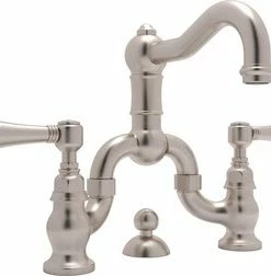 Brand new 🤩 ROHL® Country Bath Two Handle Bridge Bathroom Sink Faucet in Satin Nickel ✨