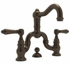 Wholesale 😉 ROHL® Country Bath Two Handle Bridge Bathroom Sink Faucet in Tuscan Brass ❤️