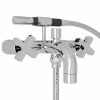 Deals ❤️ ROHL® Miscelo™ 2 gpm Wall Mount Exposed Tub Set with Handshower and Double Cross Handle in Polished Chrome 😉 -ROHL Sales Query 601