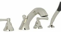 Best deal ❤️ ROHL® Michael Berman Graceline™ Two Handle Roman Tub Faucet in Polished Nickel 🛒
