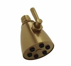 Discount 🛒 ROHL® Bordano Single Function Jet Showerhead in French Brass ✨