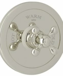 Best deal 🌟 ROHL® Arcana™ 2 gpm Wall Mount Thermostatic Valve Trim with Single Cross Handle for 1005N Thermostatic Rough Valve in Polished Nickel 😀