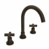 Budget 👏 ROHL® Lombardia® Two Handle Widespread Bathroom Sink Faucet in Tuscan Brass Cross Handle 💯 -ROHL Sales Query 696
