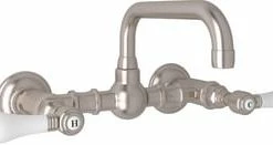 New 🎉 ROHL® Country Bath Two Handle Bathroom Sink Faucet in Satin Nickel 👏