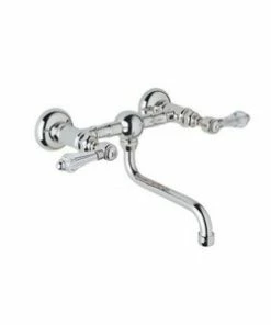 Best deal ✔️ ROHL® Italian Country Bath Two Handle Bridge Bathroom Sink Faucet in Chrome Lever Handle ⌛