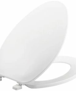 Outlet 🧨 Bemis Elongated Closed Front Toilet Seat with Cover in White 🔥