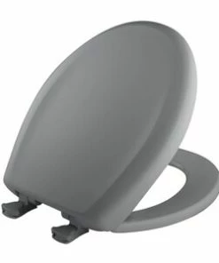 Best deal 👍 Bemis Round Closed Front Toilet Seat with Cover in Country Grey ✔️