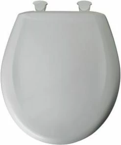 Coupon 😀 Bemis Round Closed Front Toilet Seat with Cover in Ice Grey 🔥 -ROHL Sales Query 767
